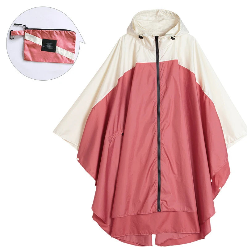 Plus-Size Lightweight Color-Blocked Raincoat | Ideal for Outdoors