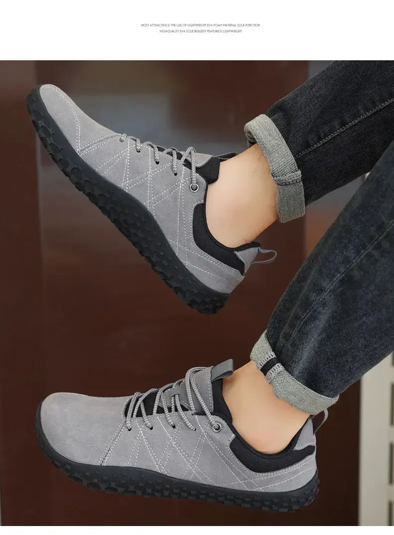 High Quality Leather Sports Shoes for Wide Feet | Anti-Slip Design
