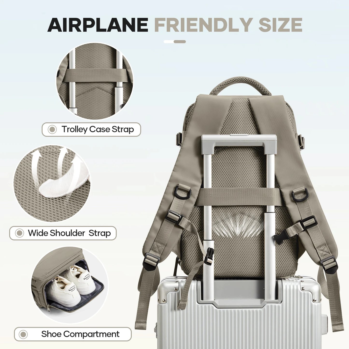 Travel Backpack for Business & School | Compression Luggage Bag