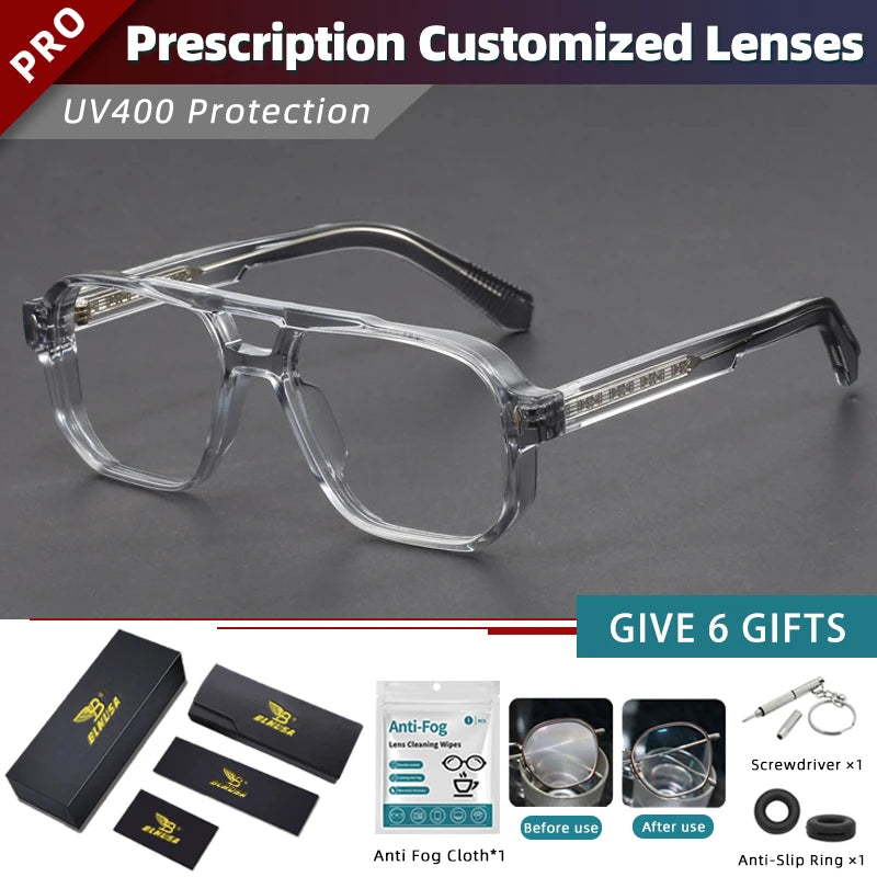 Stylish Anti Blue Light Photochromic Prescription Glasses for Men