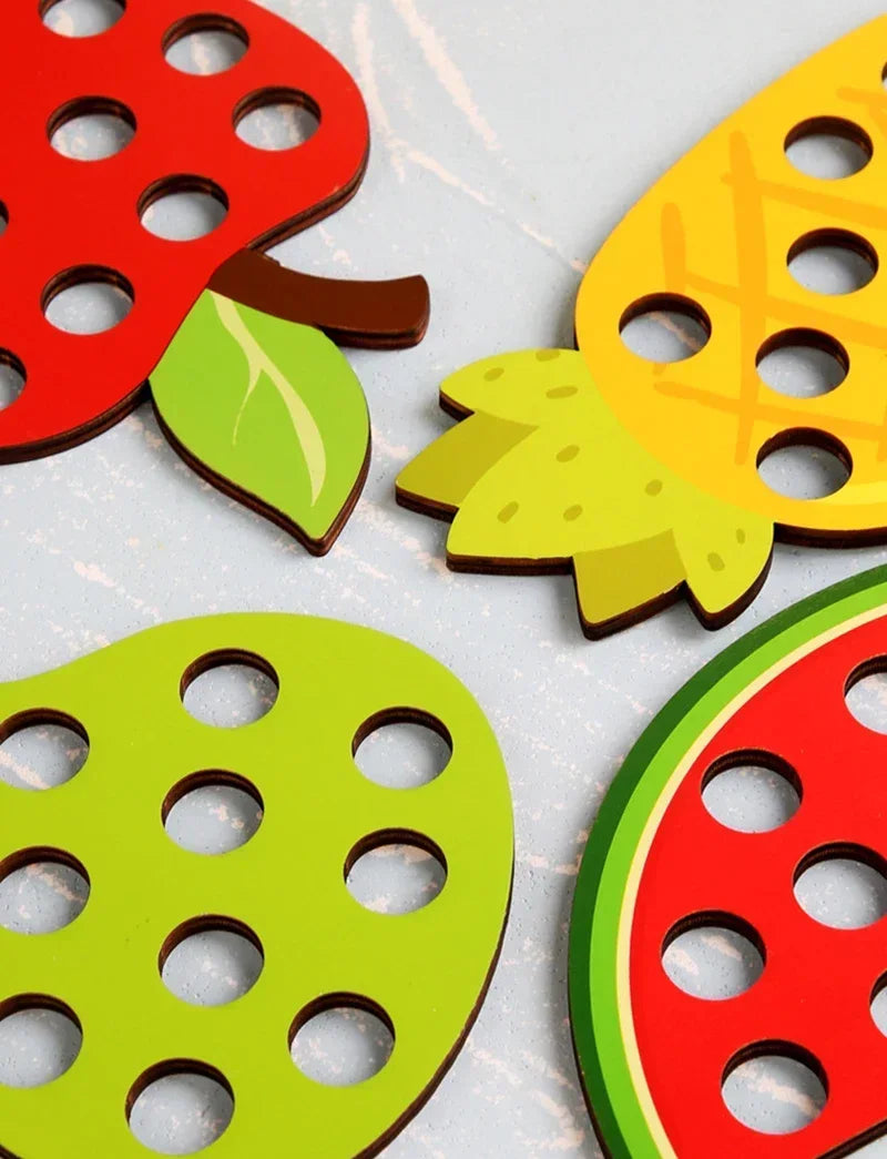 Educational Wooden Lacing Toy | Enhance Fine Motor Skills