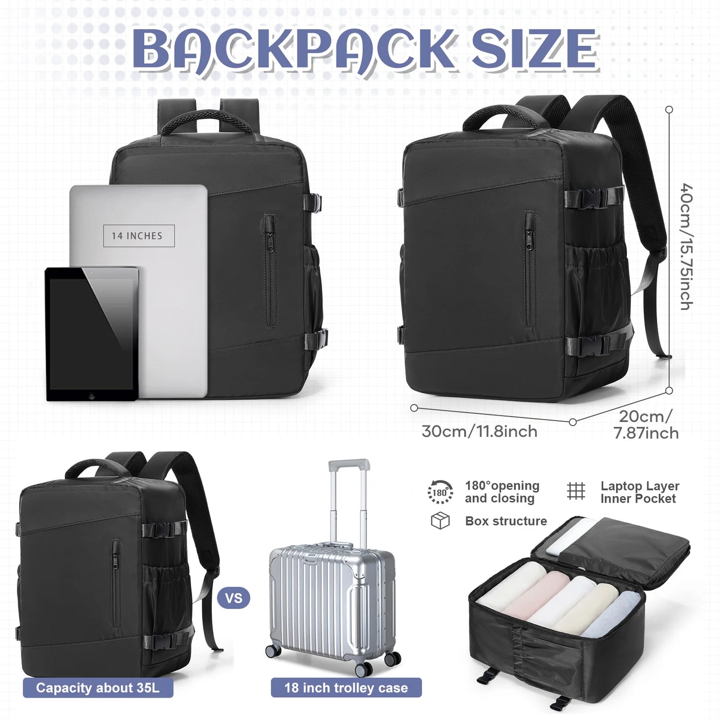 Underseat Travel Backpack | Versatile Laptop & Business Backpack