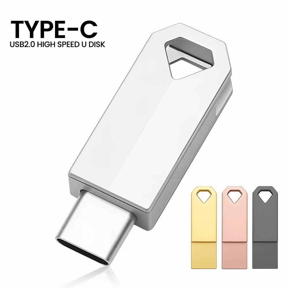 2-in-1 Mini Type C Metal USB Flash Drive | Creative Gift Options