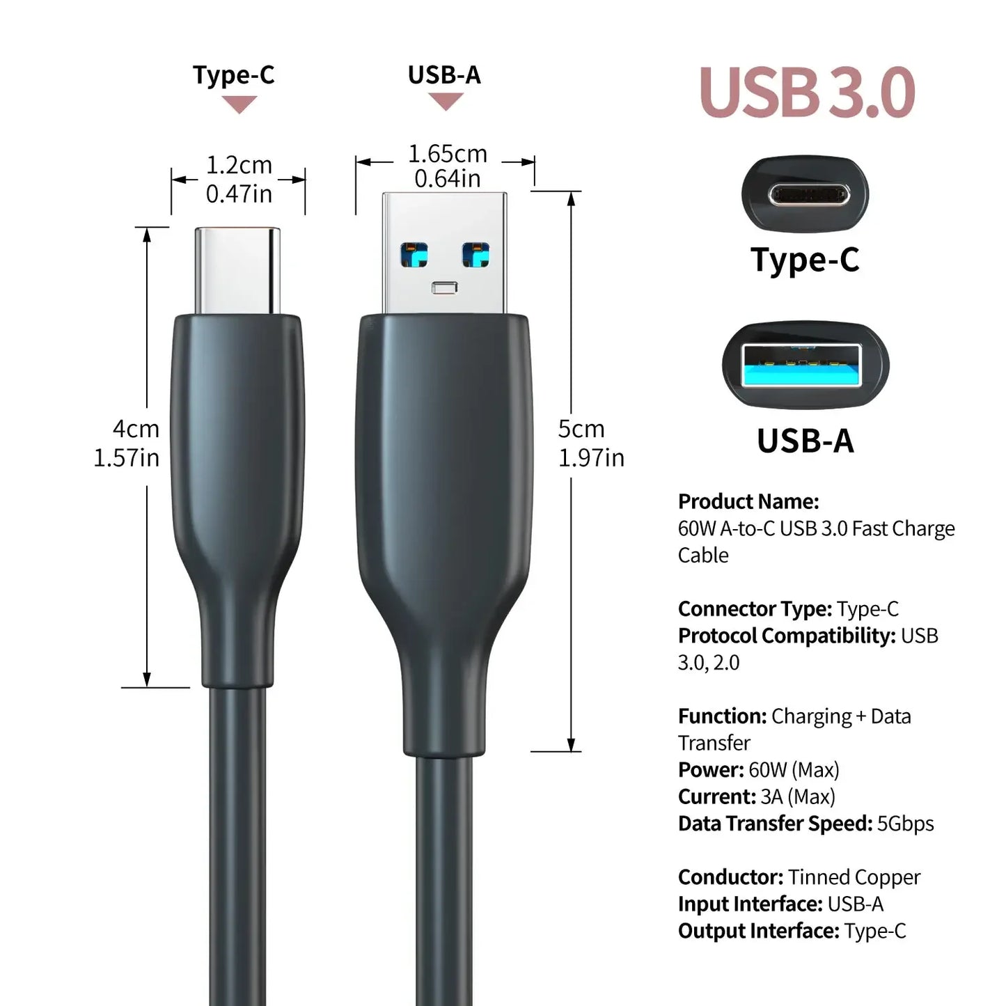 60W USB C Charging Cable | Fast Data Transfer & Quick Charge