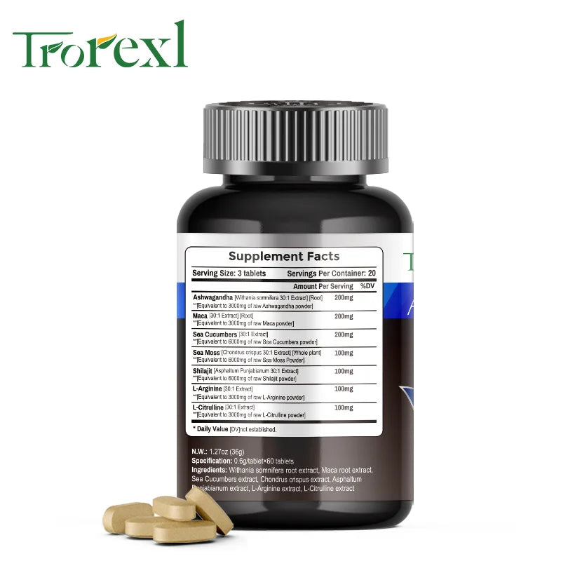 Organic Ashwagandha & Maca Pills | Natural Energy Booster