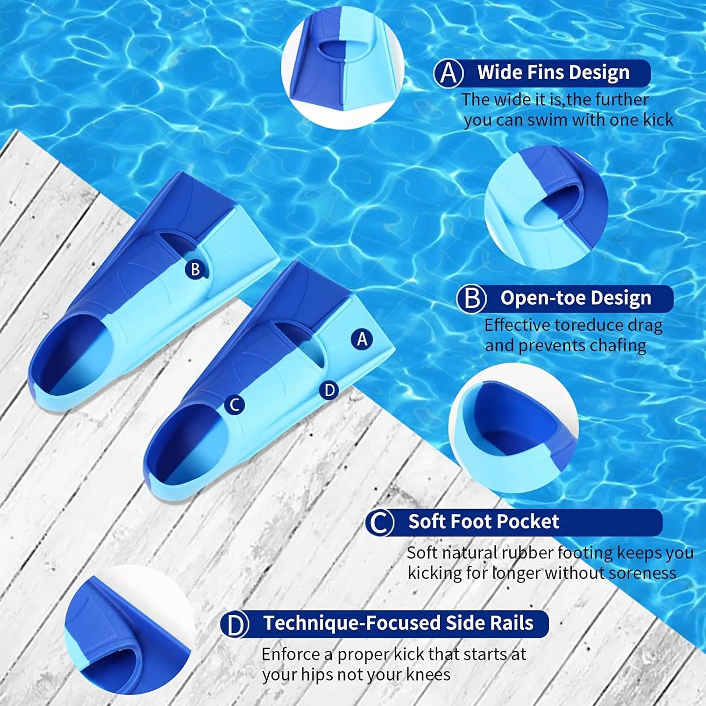 Silicone Swim Fins for Kids & Adults | Perfect for Pool Training