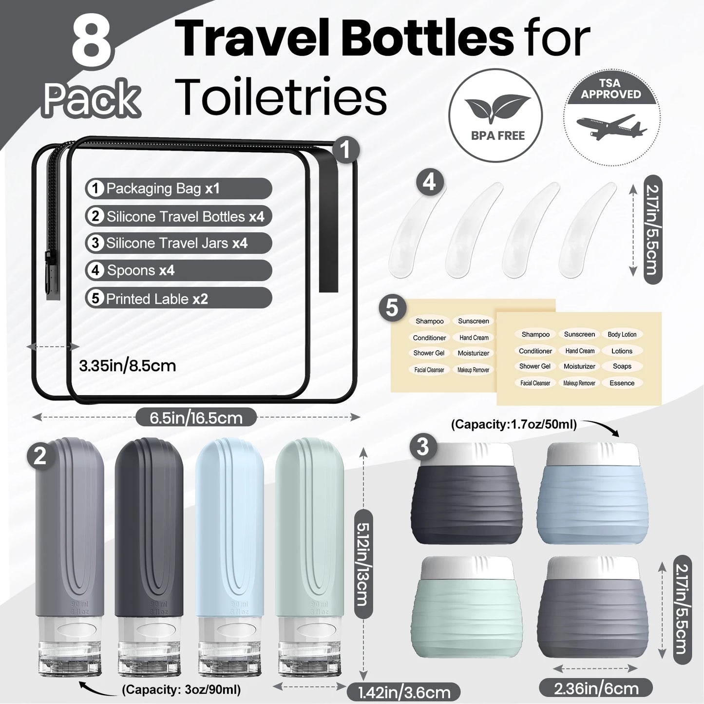 15-Piece Travel Essentials Set | TSA-Approved Toiletry Kit