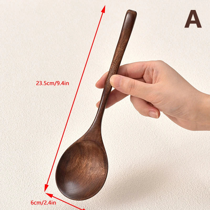 Long Handle Wooden Soup Spoon | Premium Kitchen Utensil
