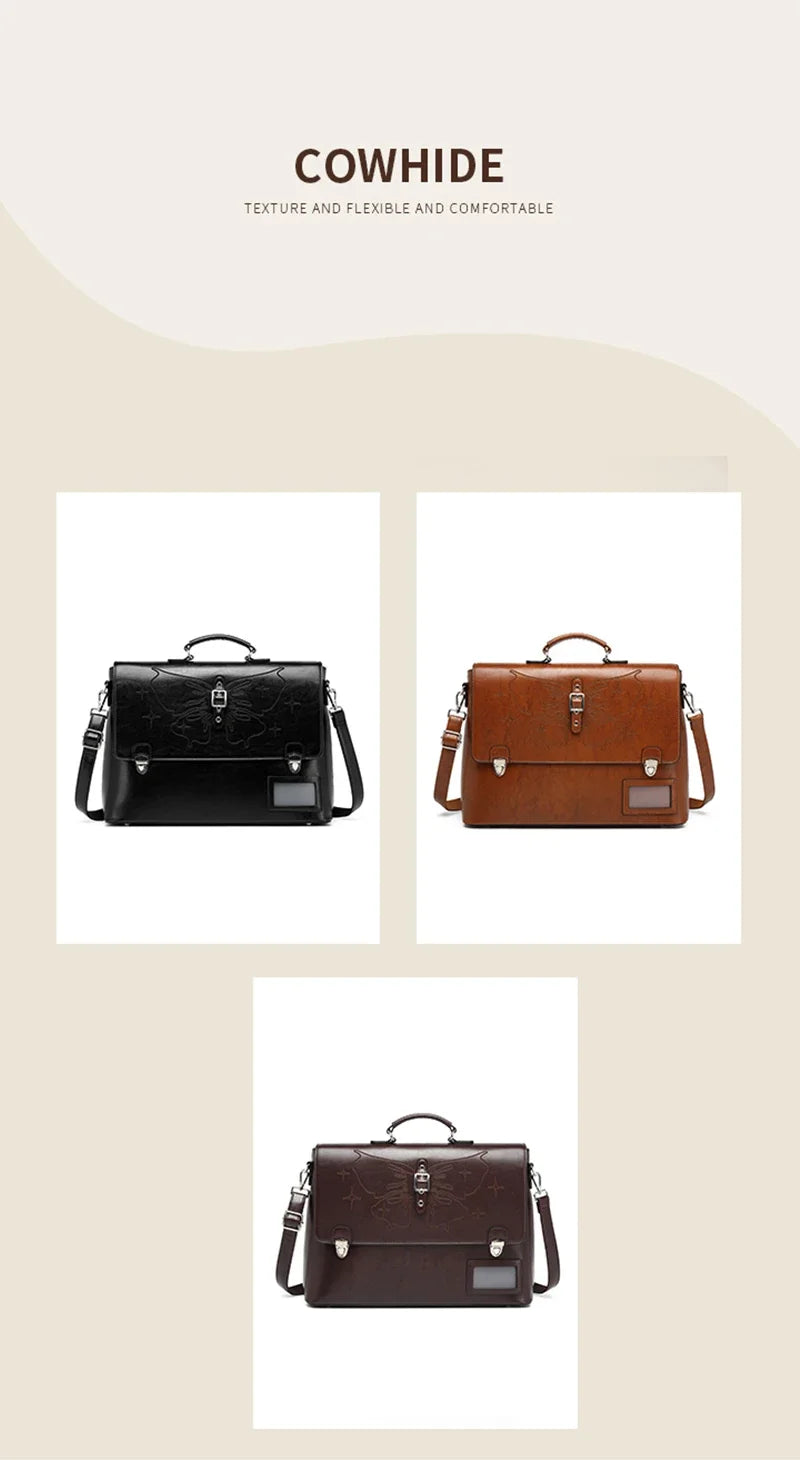 Stylish Cowhide Women's Backpack | Large Capacity Leather Bag