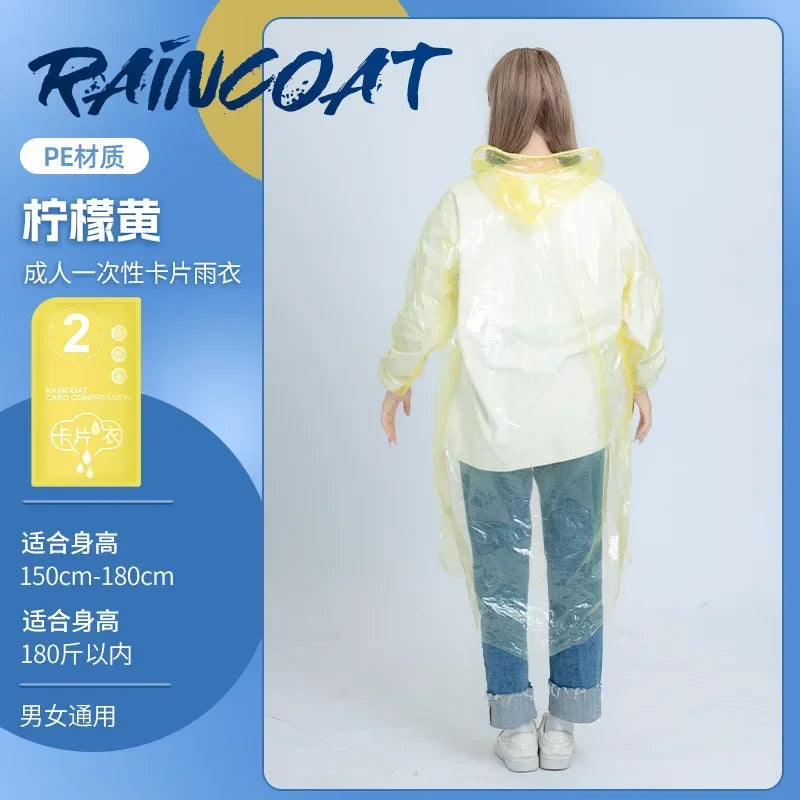 Chubasquero Desechable Impermeable | Equipo Portátil para Lluvia al Aire Libre