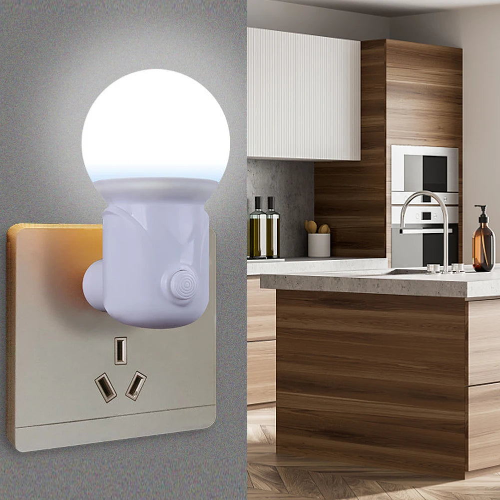 Luz nocturna LED enchufable | Iluminación blanca cálida y brillante ajustable