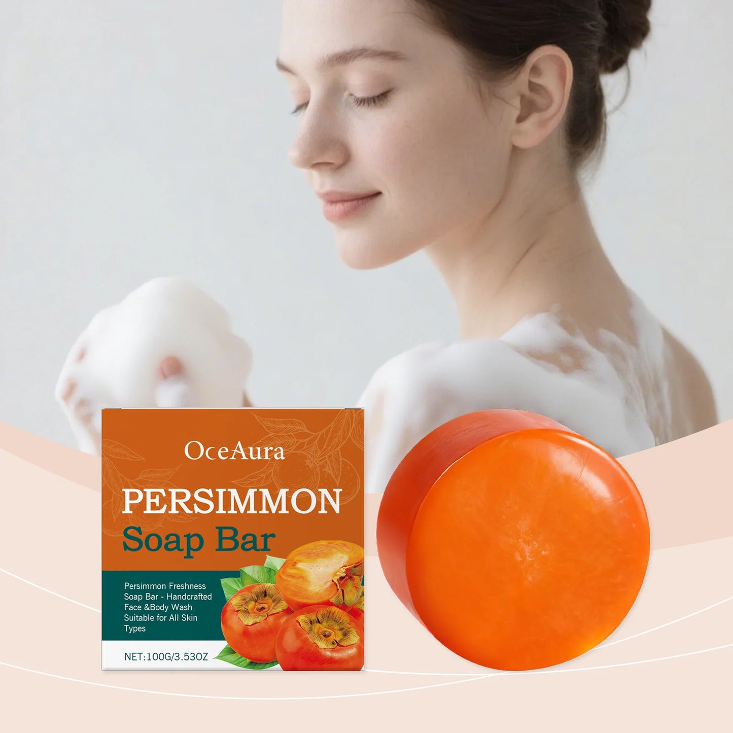 Persimmon Extract Moisturizing Cleansing Soap | Gentle Daily Body Cleanser
