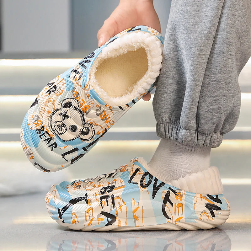 Waterproof Cotton Slippers for Men and Women | Cozy Warm Footwear