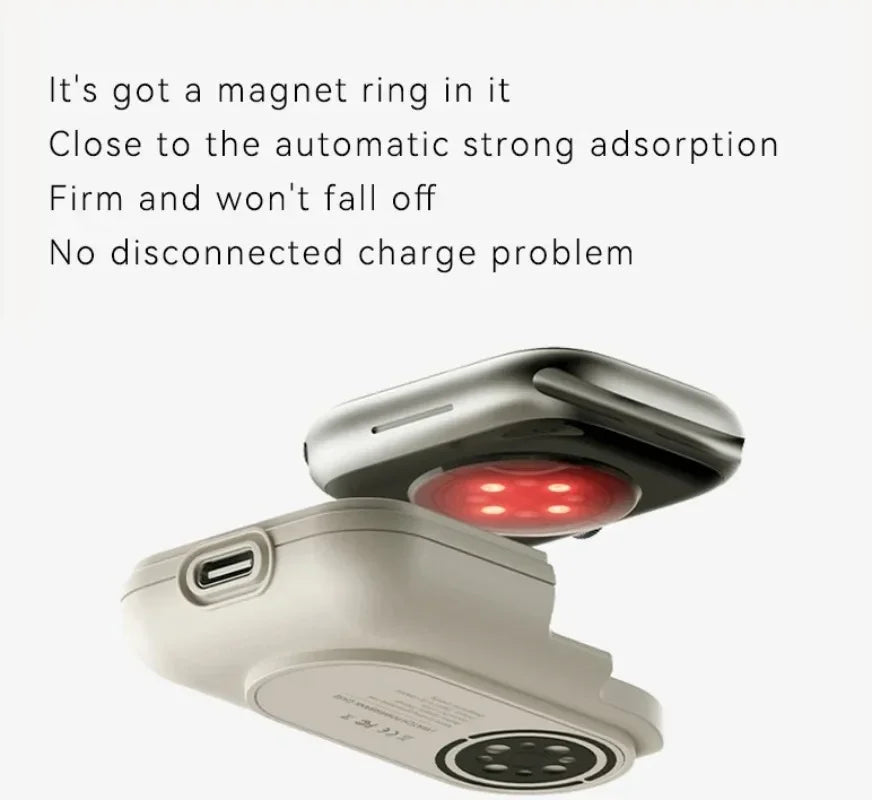 Portable Smart Watch Wireless Charger | 1200mAh Power Bank
