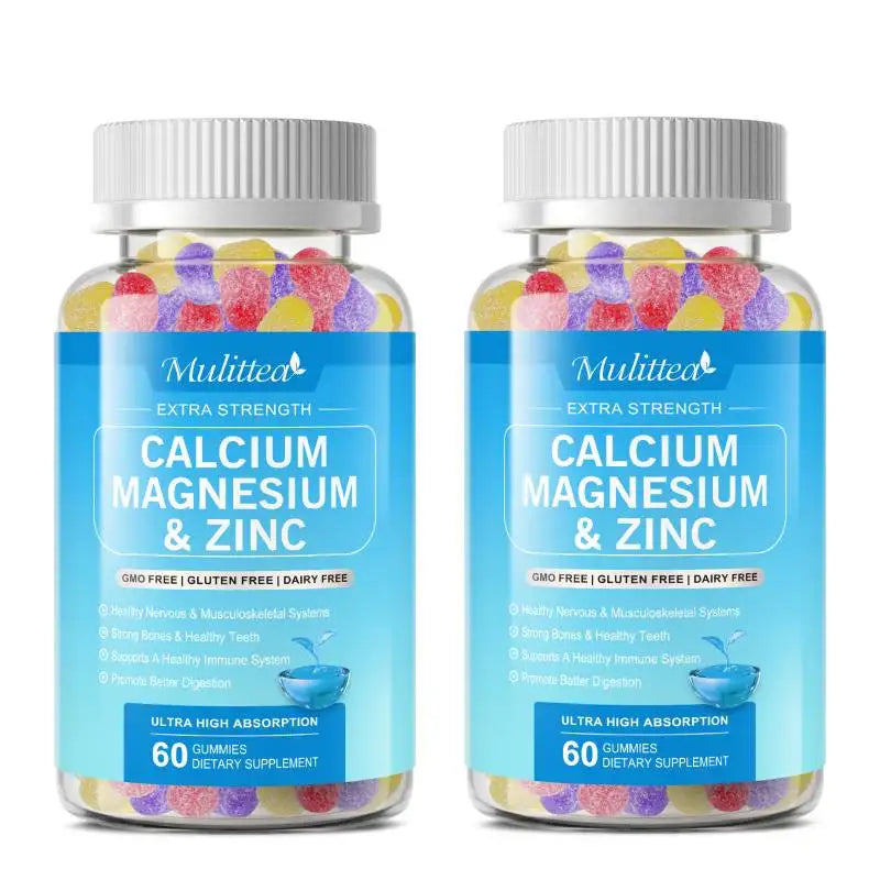 Calcium Magnesium Gummies with Zinc & Vitamin D3 for Bone Health