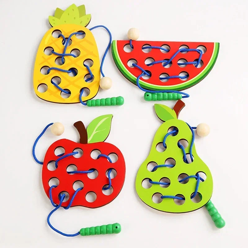 Educational Wooden Lacing Toy | Enhance Fine Motor Skills