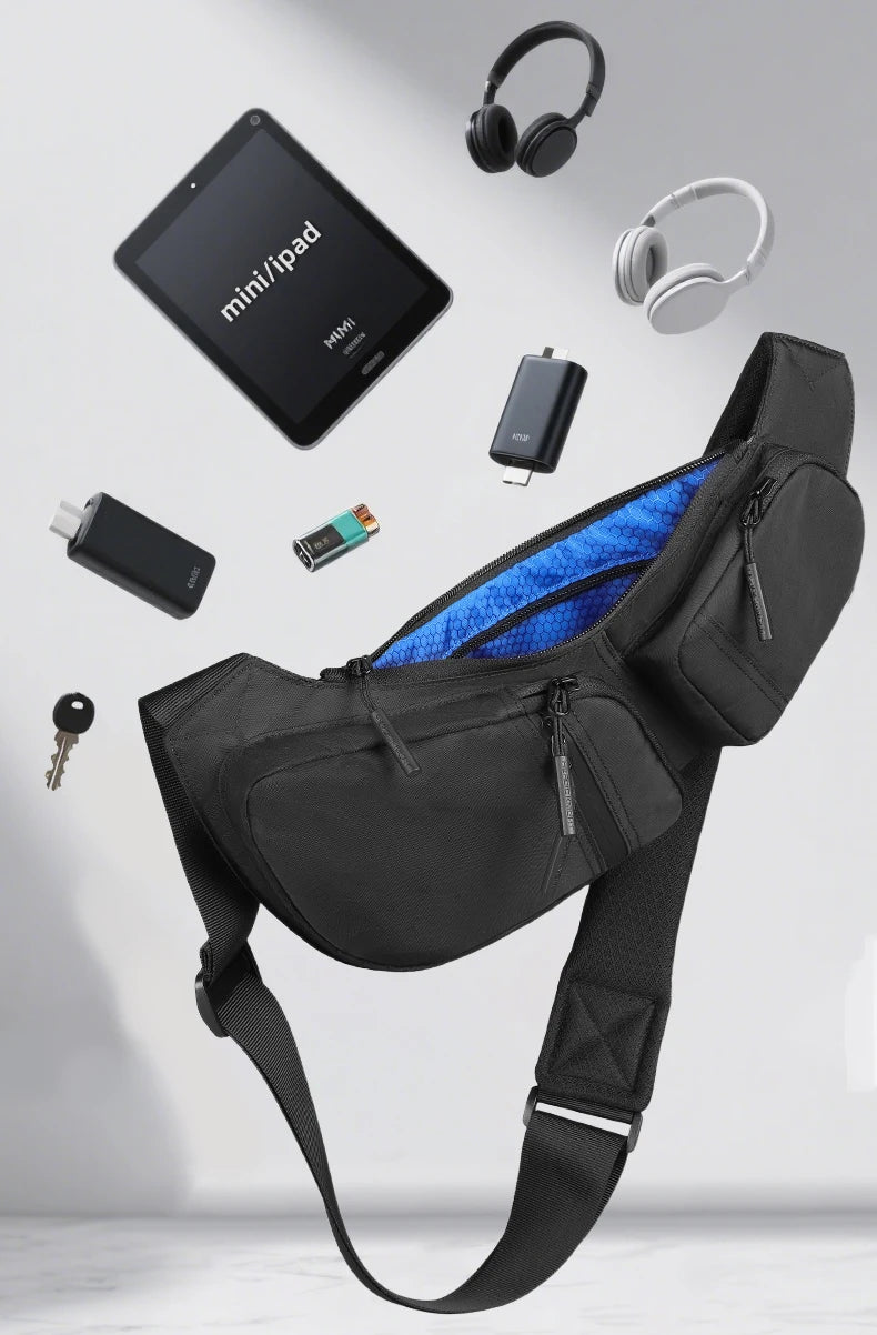Durable Men's Sling Bag | Waterproof Crossbody & Waist Pack