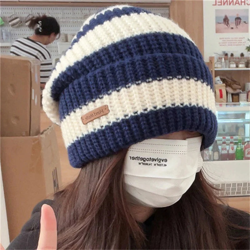 Unisex Winter Knitted Beanie Hat | Trendy Casual Cotton Bonnet