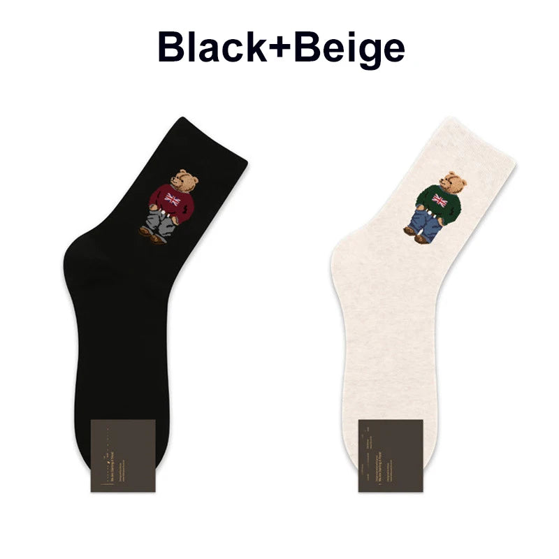 Men's Cartoon Bear Socks | Fun & Breathable Skateboard Socks