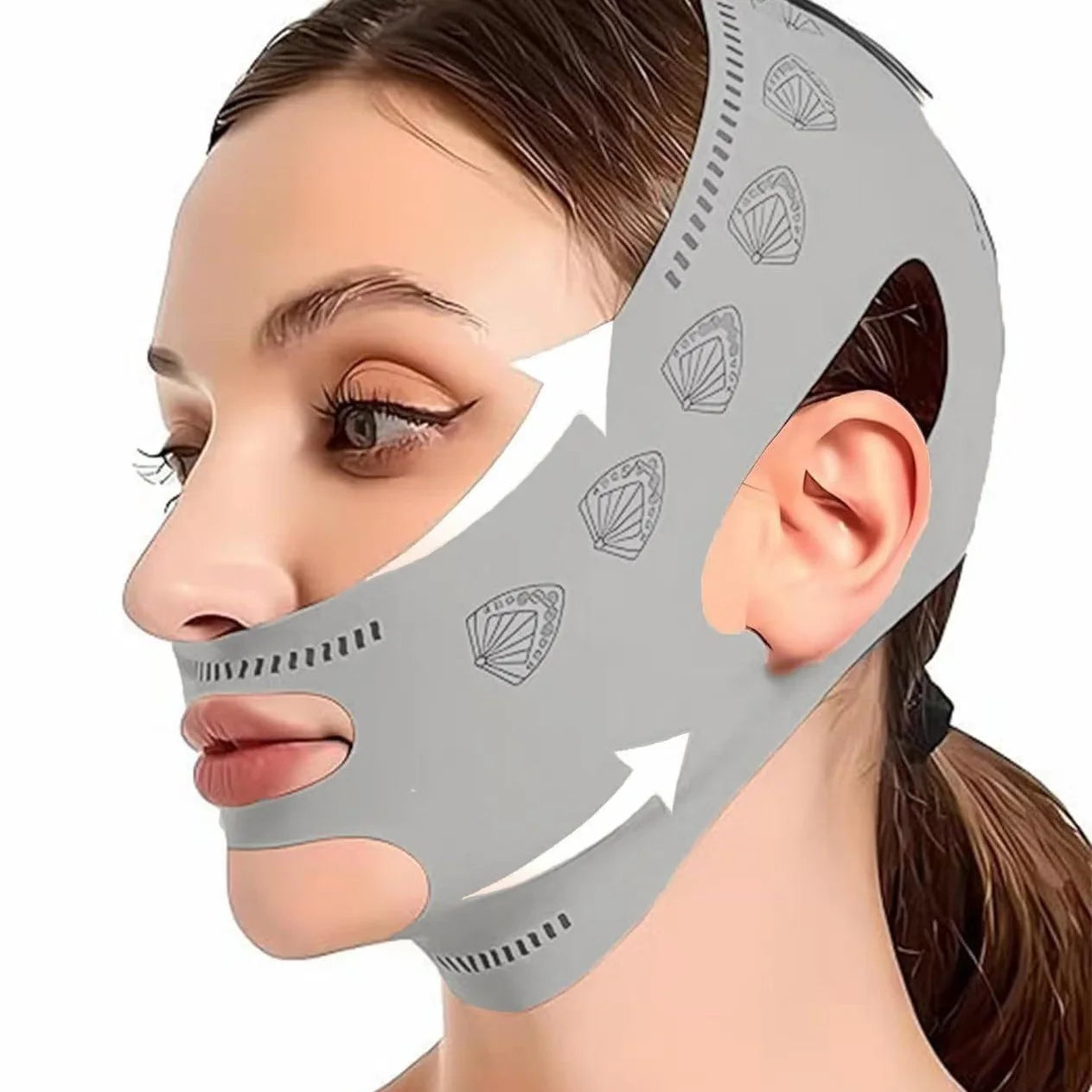 Face Sculpting Bandage & Massage Brush Set | V-Line Lifting Solution