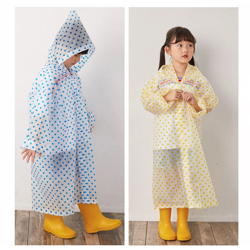 Kids Portable Hooded Raincoat | Waterproof Rain Poncho for Children