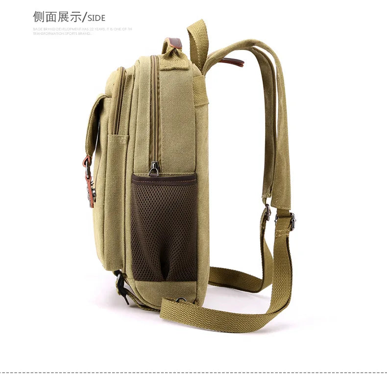 Small Men's Canvas Backpack | Versatile Casual Rucksack
