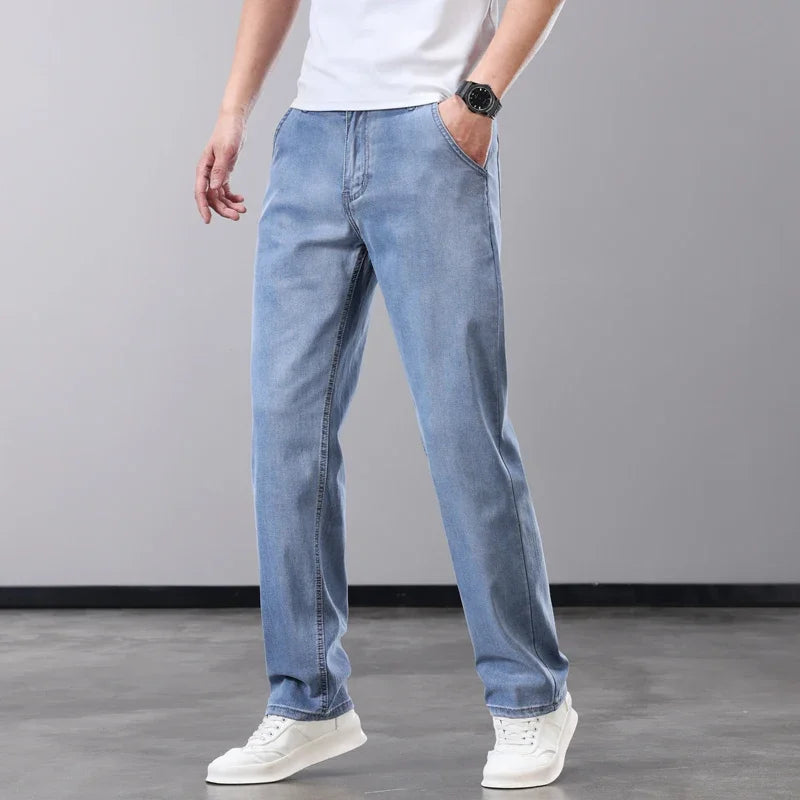Men's Summer Thin Jeans | Soft Breathable Denim Casual Trousers