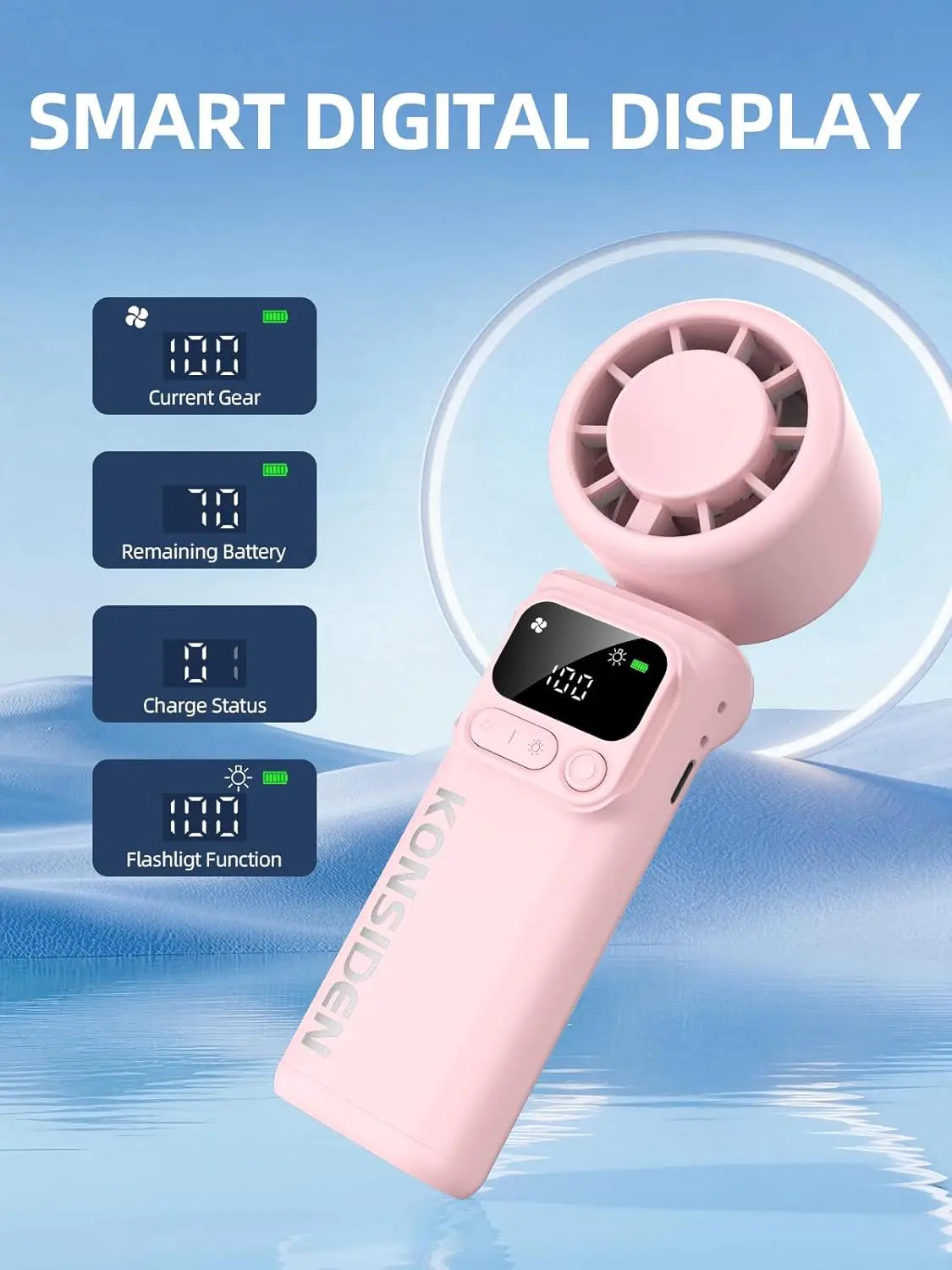 Portable Handheld Turbo Fan | USB Rechargeable & Adjustable Speeds