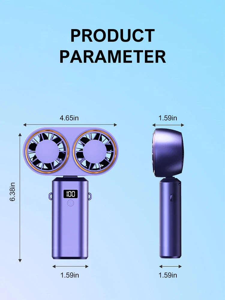 Portable Handheld Turbo Fan | 3 Speed Battery Operated Mini Fan