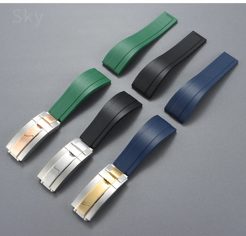 Durable Stainless Steel Butterfly Buckle Watch Strap for Men
