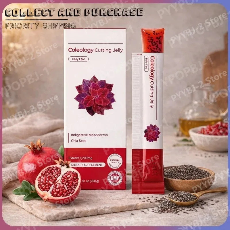 Healthy Cutting Stick Jelly with Pomegranate & Chia Seeds