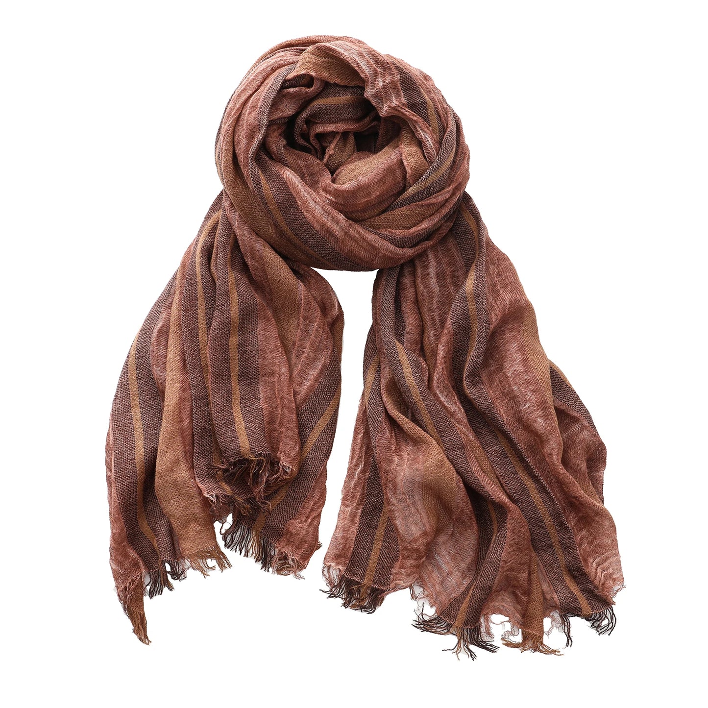 Men's Cotton Linen Striped Scarf | Warm & Stylish Winter Accessory