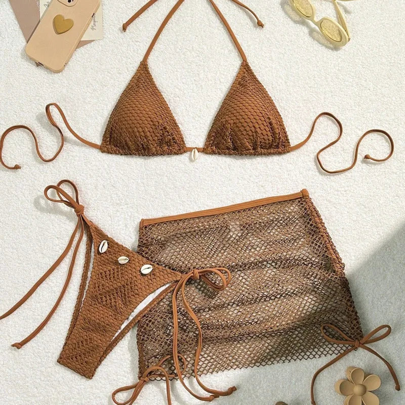 Stylish Three-Piece Bikini Set | Perfect for Beach & Pool Days