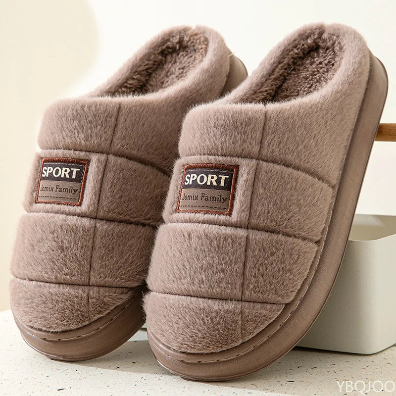 Men's Plush Fleece Slippers | Cozy Warm Indoor House Shoes
