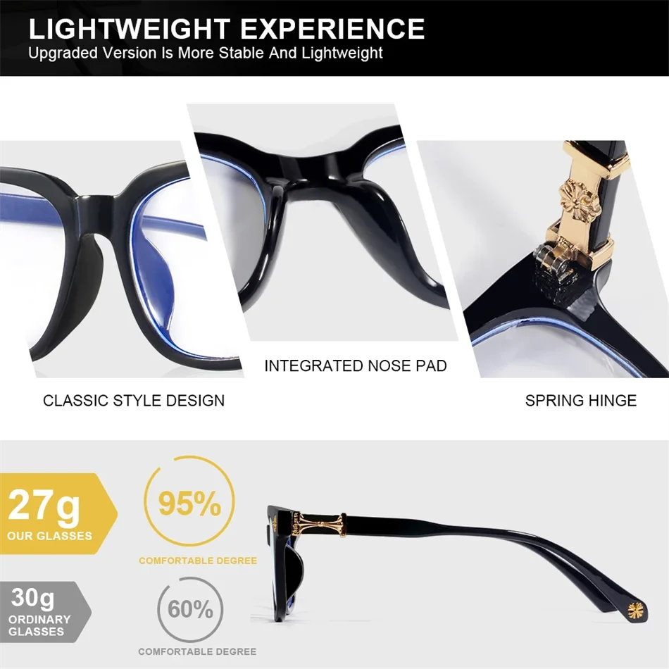Classic Anti Blue Light Glasses | Unisex Square Frame Eyewear