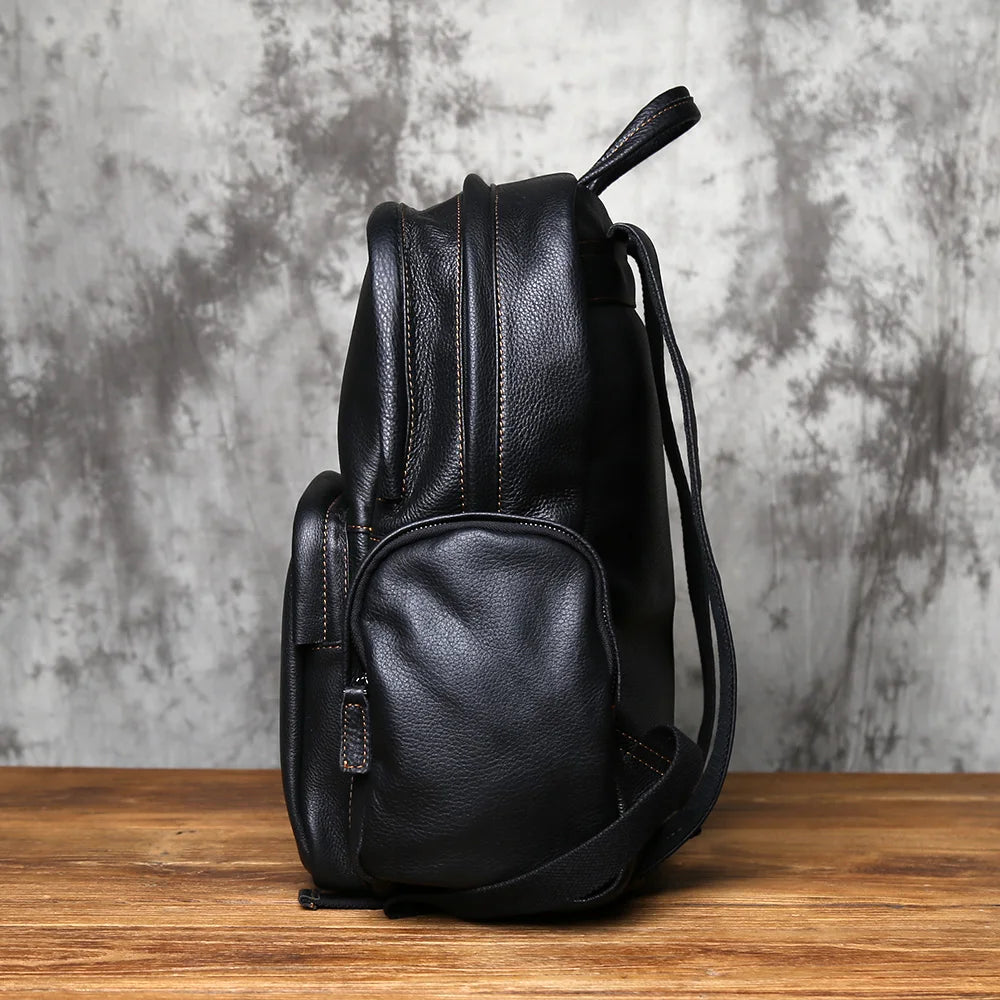 Stylish Leather Men's Backpack for Travel & School | 16-Inch Laptop Bag