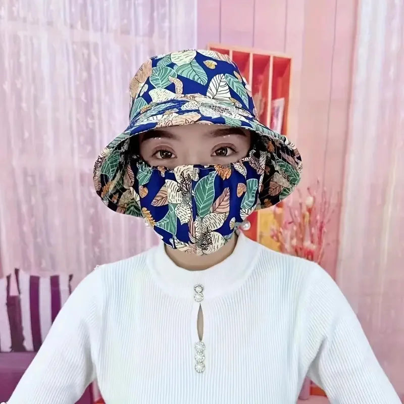 Breathable Windproof UV Protection Sun Hat with Face Mask
