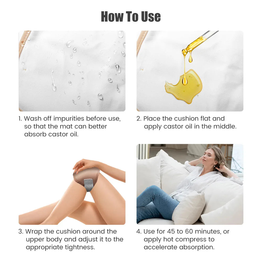 Organic Castor Oil Pack for Natural Joint Relief | Versatile Body Wraps