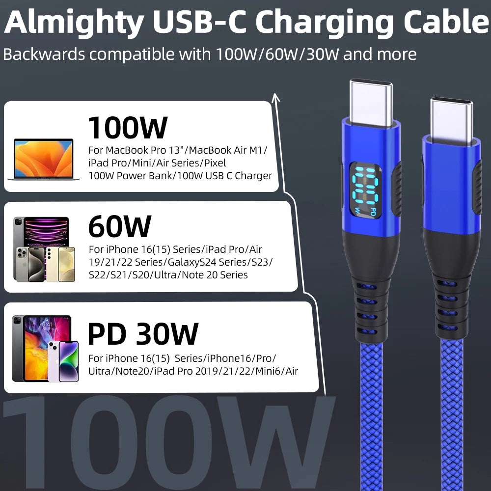 Ultra Fast Charging USB C to Type C Cable | 100W High Speed