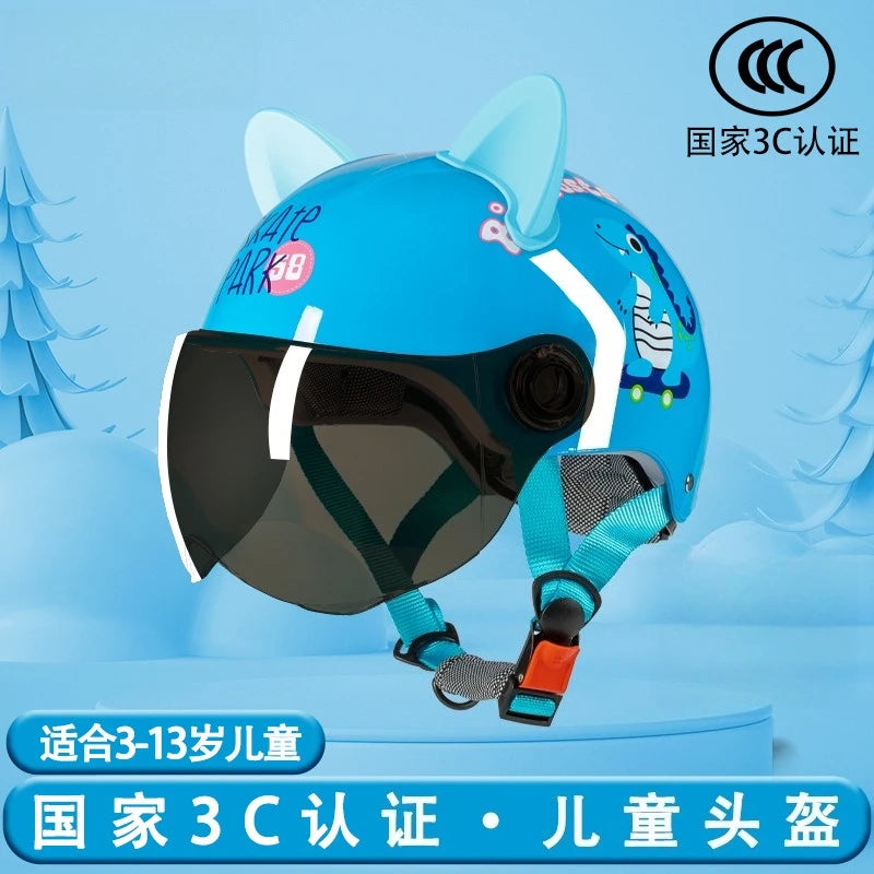 Casco ligero de media carcasa para niños con protección auditiva desmontable