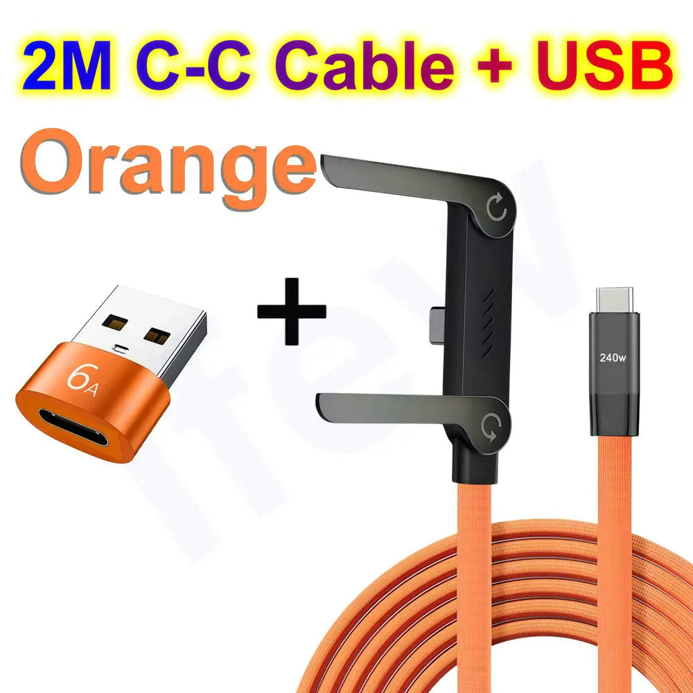 240W Quick Charge Foldable Phone Charger with Stand Holder