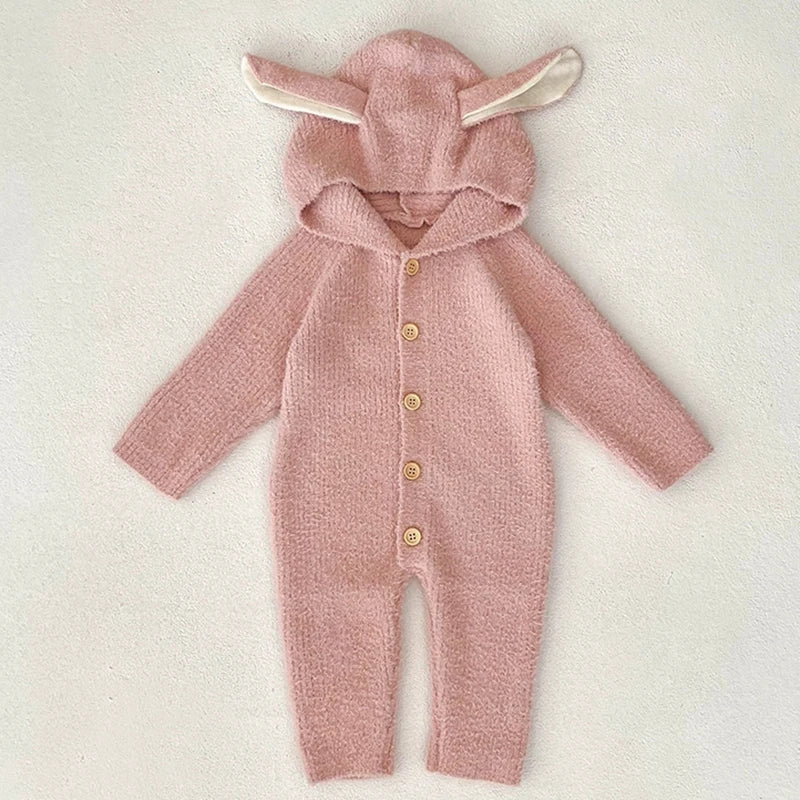 Cozy Cartoon Baby Rompers with Rabbit Ears | Adorable Infant Pajamas