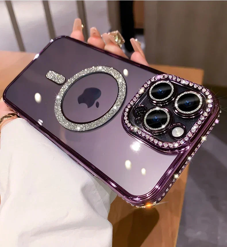 Sparkling Glitter Diamond Transparent Case for iPhone Models