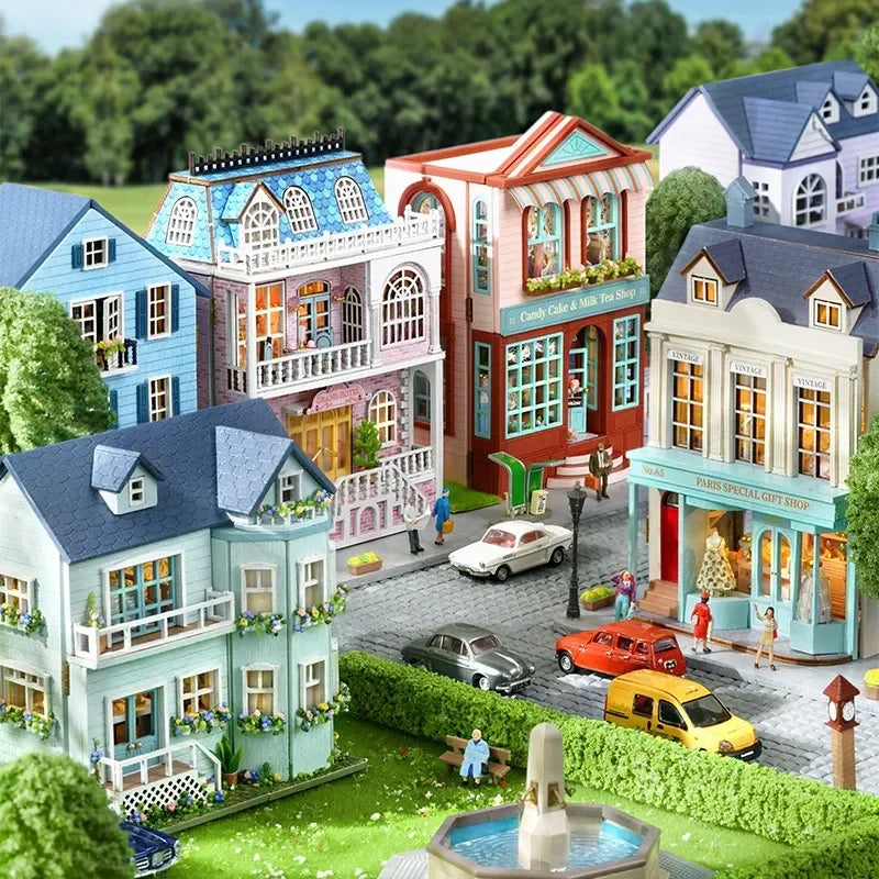 Kit de casa de muñecas en miniatura de madera DIY | Regalo creativo para todas las edades