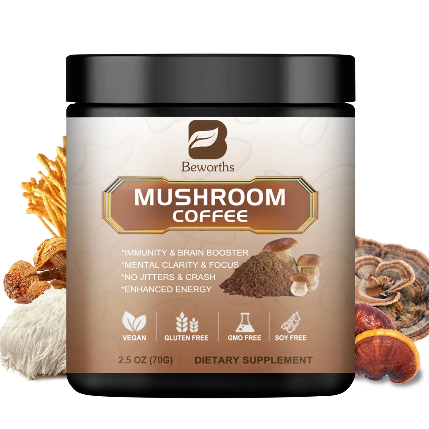 Organic Lion's Mane Mushroom Coffee | Energy & Focus Booster