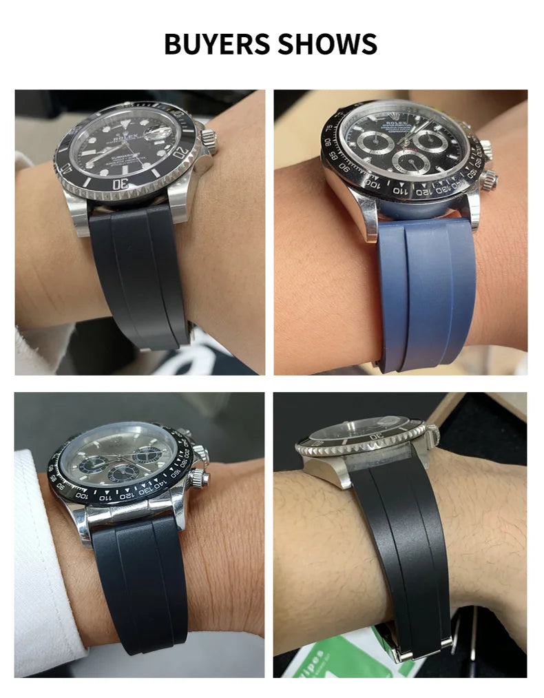 Durable Stainless Steel Butterfly Buckle Watch Strap for Men