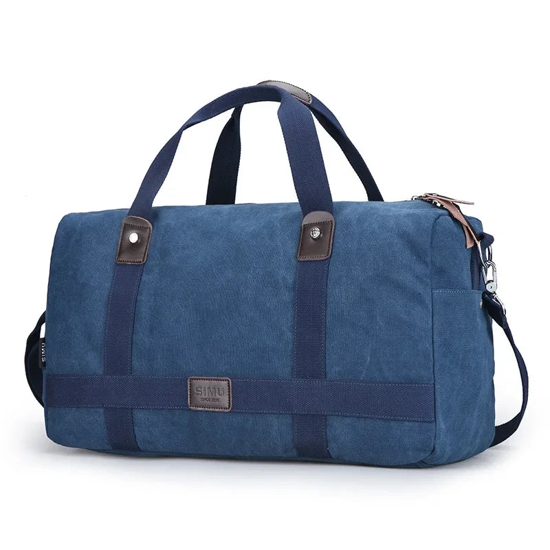 Large Capacity Casual Men's Canvas Travel Handbag | Lightweight Shoulder Bag