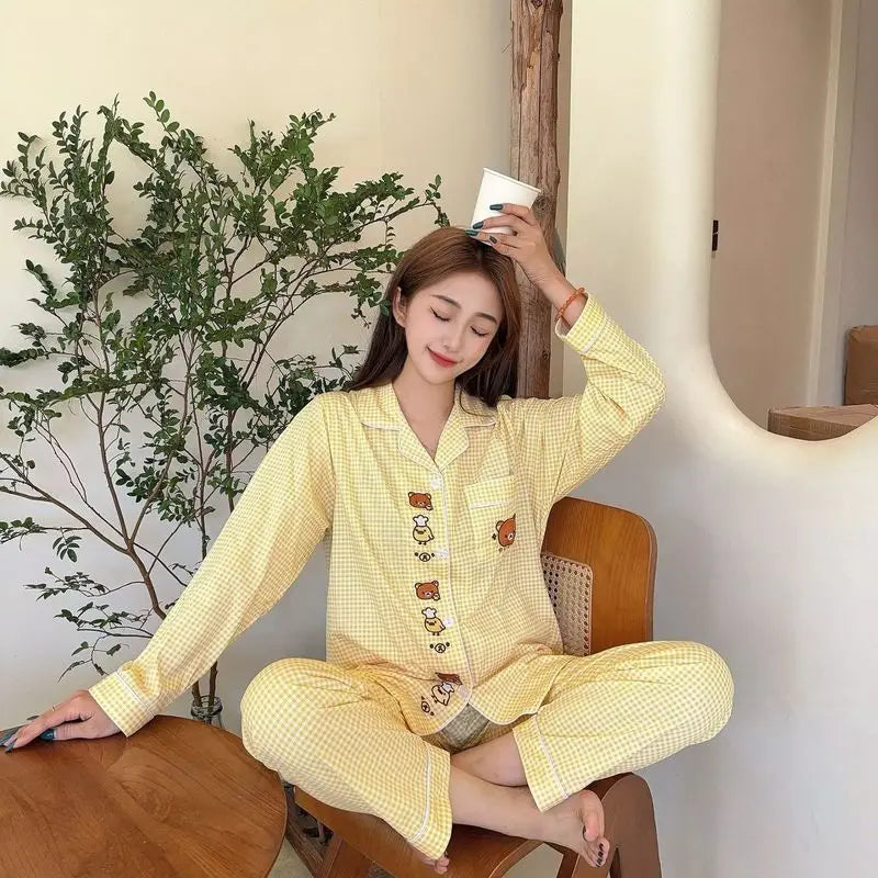 Kawaii Women's Long Sleeve Pajamas | Cozy Anime Home Wear