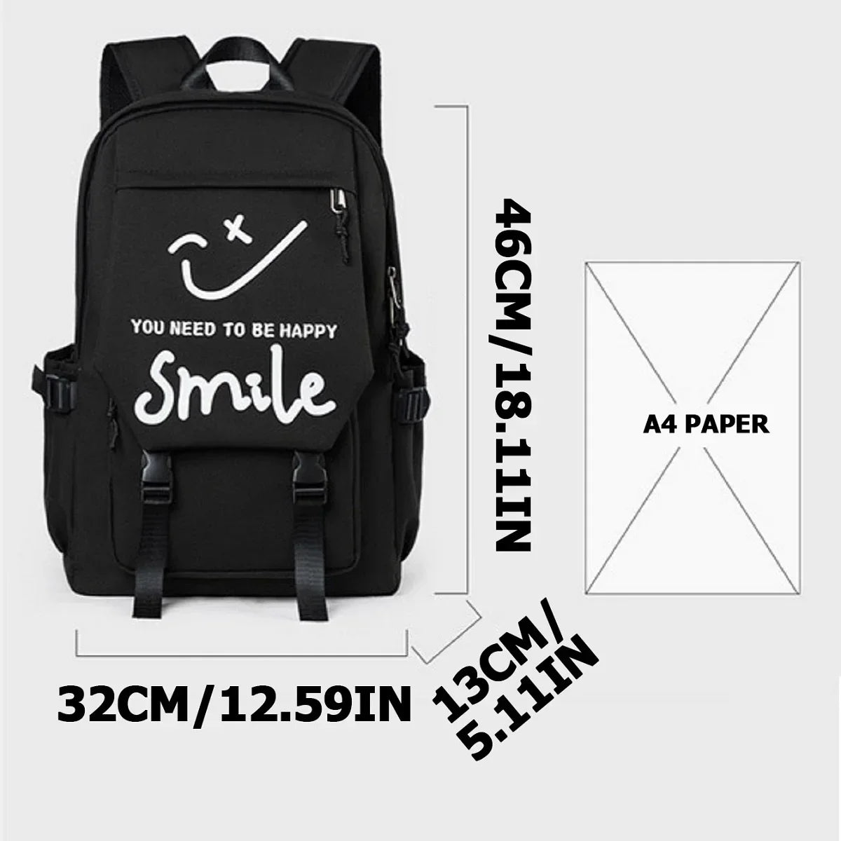 Large Capacity Quirky Expression Backpack | Stylish Travel Bag