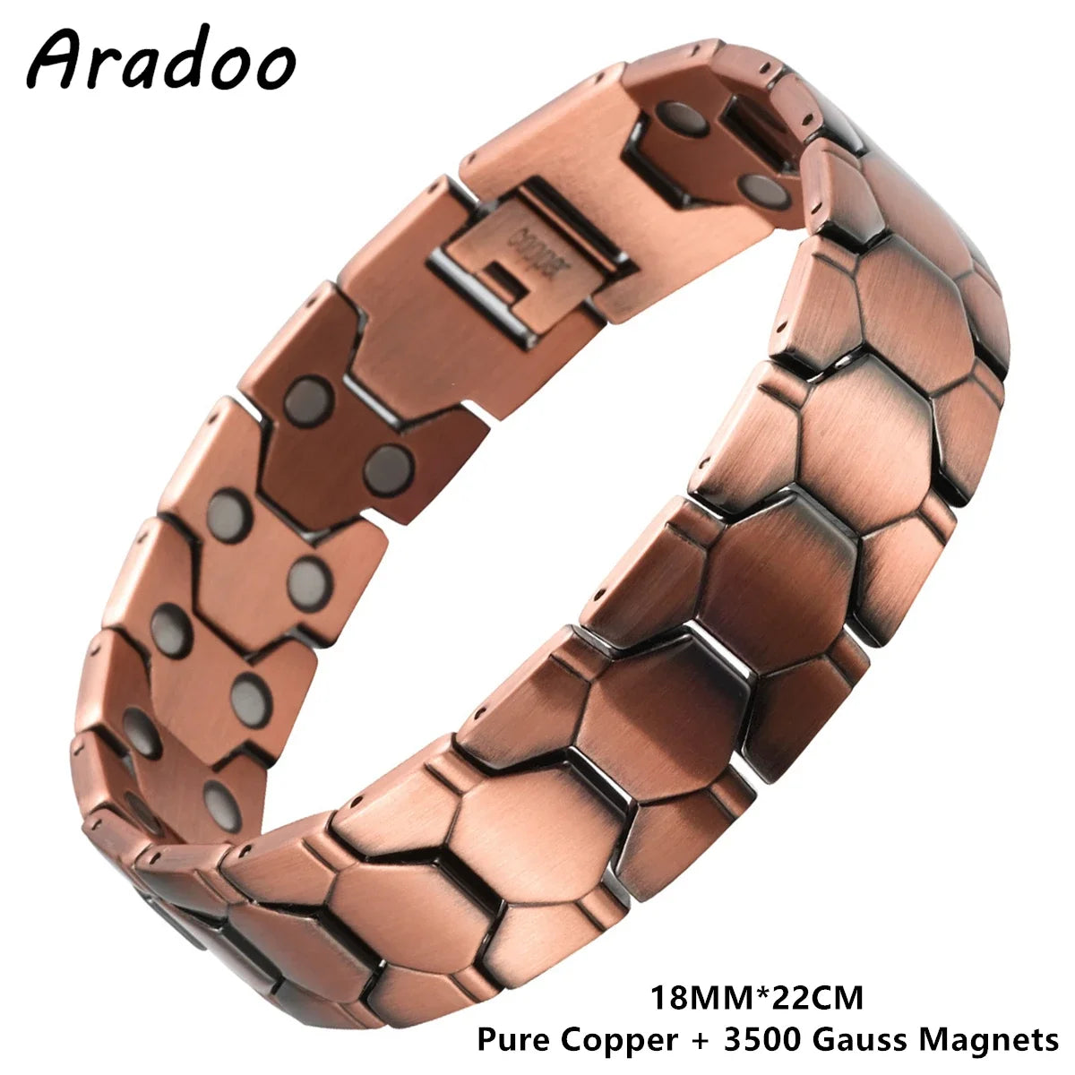 Magnetic Copper Bracelet for Men | Adjustable Link Jewelry Gift